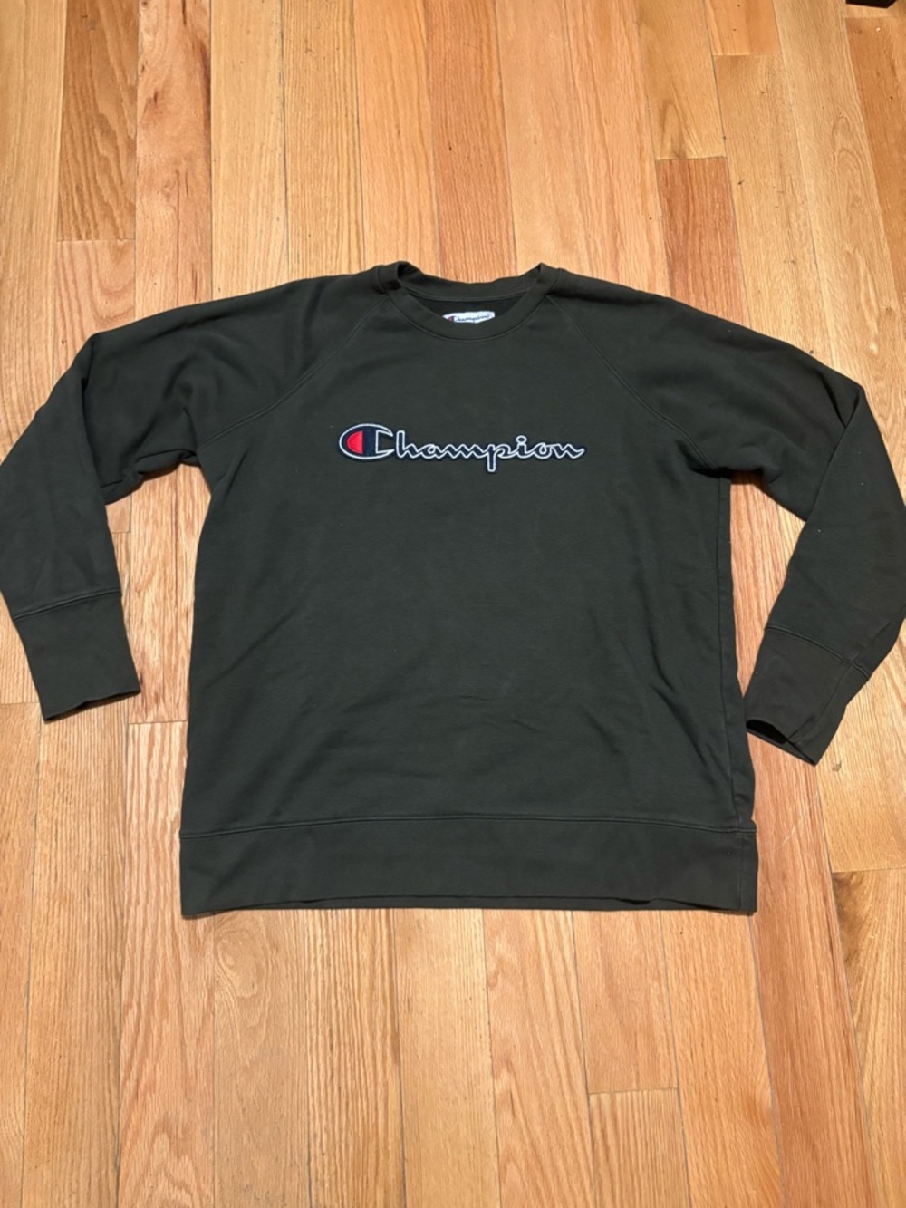 Champion Unisex Dark Green Logo Crewneck Sweatshirt